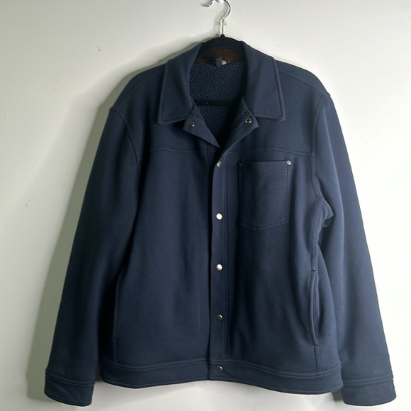 Banana Republic navy blue jacket snap closure fleece inside great condition - Picture 2 of 9